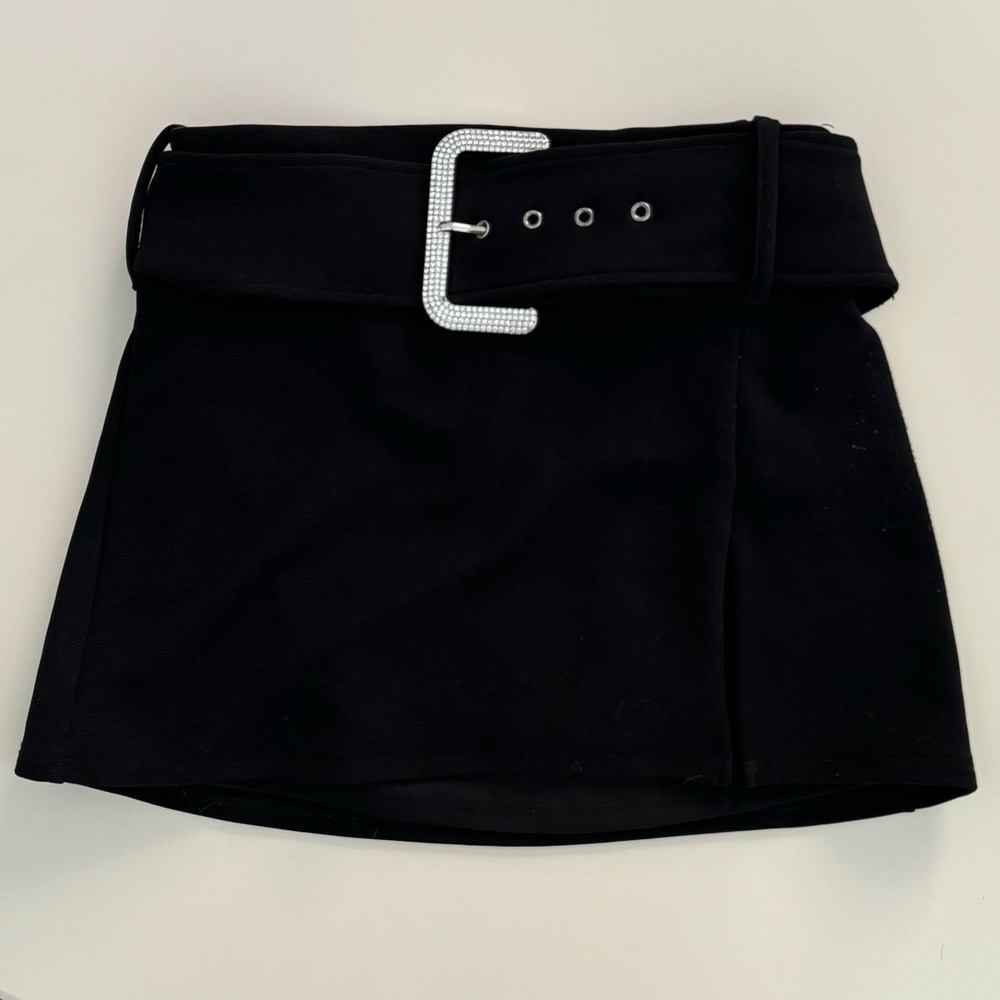 Dolls Kill Belted Mini Skirt with Side Slit